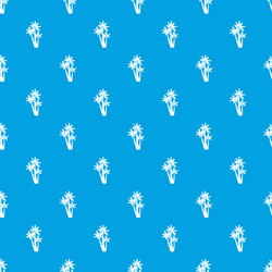 three tropical palm trees pattern seamless blue vector image