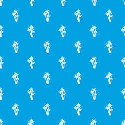 Three tropical palm trees pattern seamless blue vector