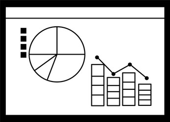 Chart statistical graphs icon flat design vector