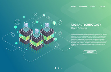 concept of big data processing isometric vector image