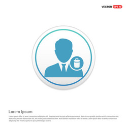 Delete user icon - white circle button vector