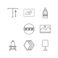 Design elements linear icon set simple outline vector