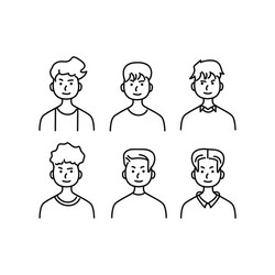 doodle set avatar male character eps 10 vector