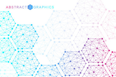 hexagonal abstract background big data vector image