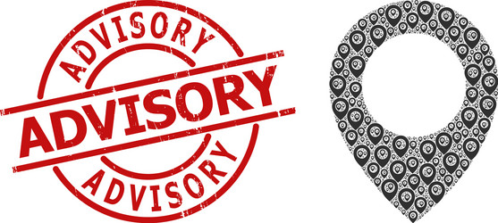 map pointer icon recursive mosaic and grunge vector image
