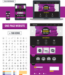 one page website template vector