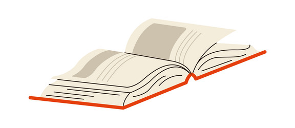 open book with pictures and text flat color object vector image
