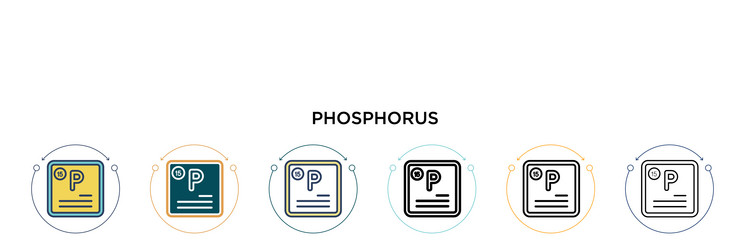 Phosphorus icon in filled thin line outline vector