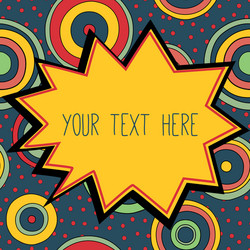 Psychedelic Frame - Retro Text Overlay vector image