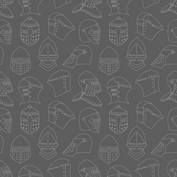 seamless pattern with medieval military helmets vector