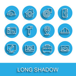 set line location with wrench spanner graphing vector image