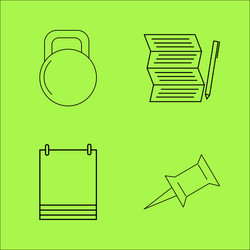 basic content simple linear outline icon set vector image