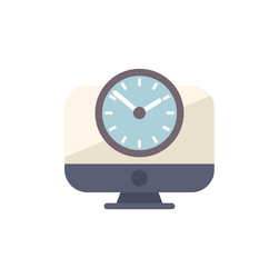 clock displaying on a computer screen for time vector image