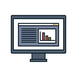 Computer desktop display isolated icon vector