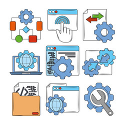 web development digital software coding setting vector image