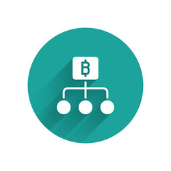 white blockchain technology bitcoin icon isolated vector image