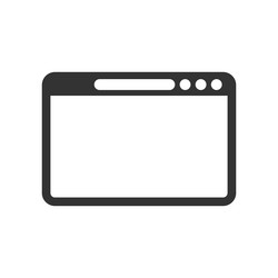 Browser window icon on white background vector