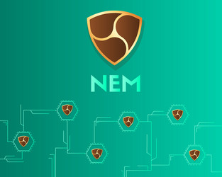 cryptocurrency nem blockchain virtual circuit vector image