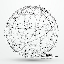 Point and curve constructed the sphere wireframe vector