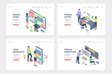 program creation ui ux development isometric vector image
