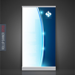 roll up banner stand template abstract background vector