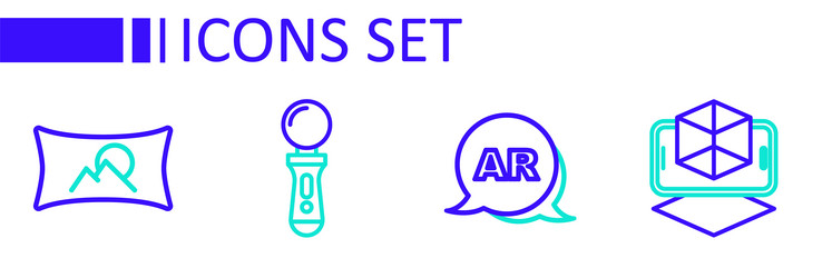 Set line 3d modeling augmented reality ar vr vector