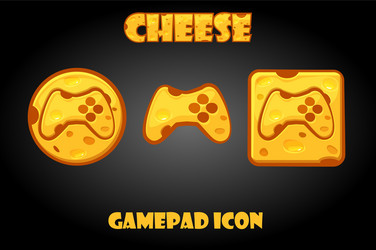 Cheese gamepad buttons for graphical game menu vector