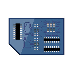circuit microcontroller cartoon vector image