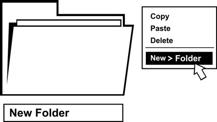 drawing black and white create computer folder vector image