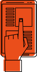 hand tapping with index finger smartphone app vector image
