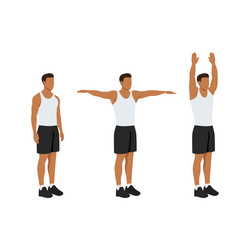 Man doing one arm side lateral raises shoulder Vector Image