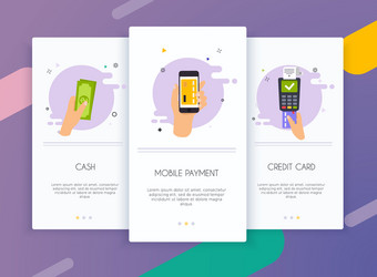onboarding screens user interface kit for mobile vector image