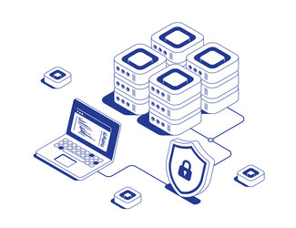 secure data transfer concept with server racks vector image