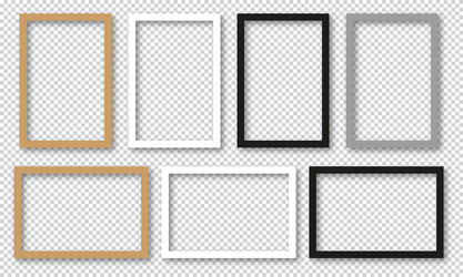 set of empty picture frames blank vector