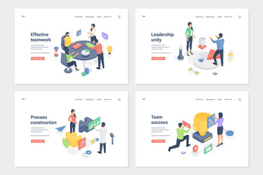 workflow optimization stages and result isometric vector image