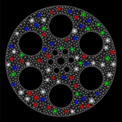 bright mesh network reel with light spots vector