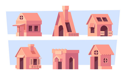 Box for kids cardboard buildings castles Vector Image