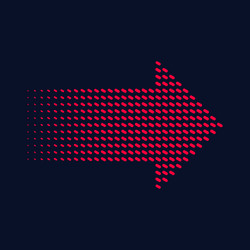 halftone gradient dots arrow graphic element vector image