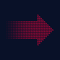 Halftone gradient dots arrow graphic element vector