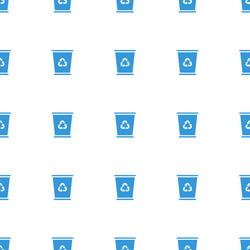 Recycle bin icon white background Royalty Free Vector Image