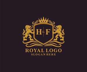 Royal Lion Letter H Logo Template Vector Image