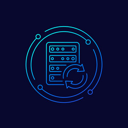 Server Backup Icon - Linear Style vector image