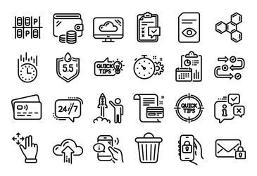 set of locked app cloud upload and launch vector image