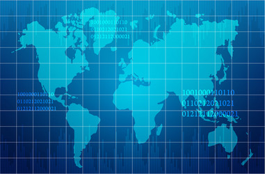 abstract world map in technology design background vector image