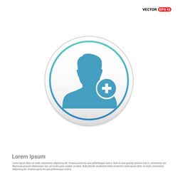 add user icon - white circle button vector image