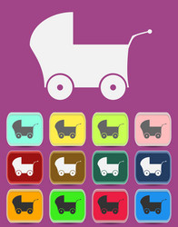 baby pram - icon isolated vector