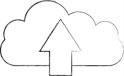 Cloud computing with arrows vector