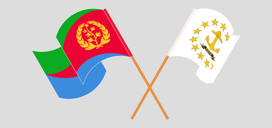 crossed and waving flags of eritrea the state vector image