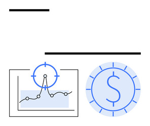 data analysis and financial targeting with graphs vector image