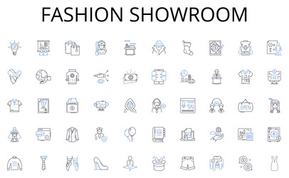 fashion showroom line icons collection logistics vector